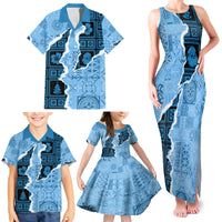 Bula Fiji Tapa Mix Christmas Family Matching Tank Maxi Dress and Hawaiian Shirt Vintage Style - Wonder Print Shop