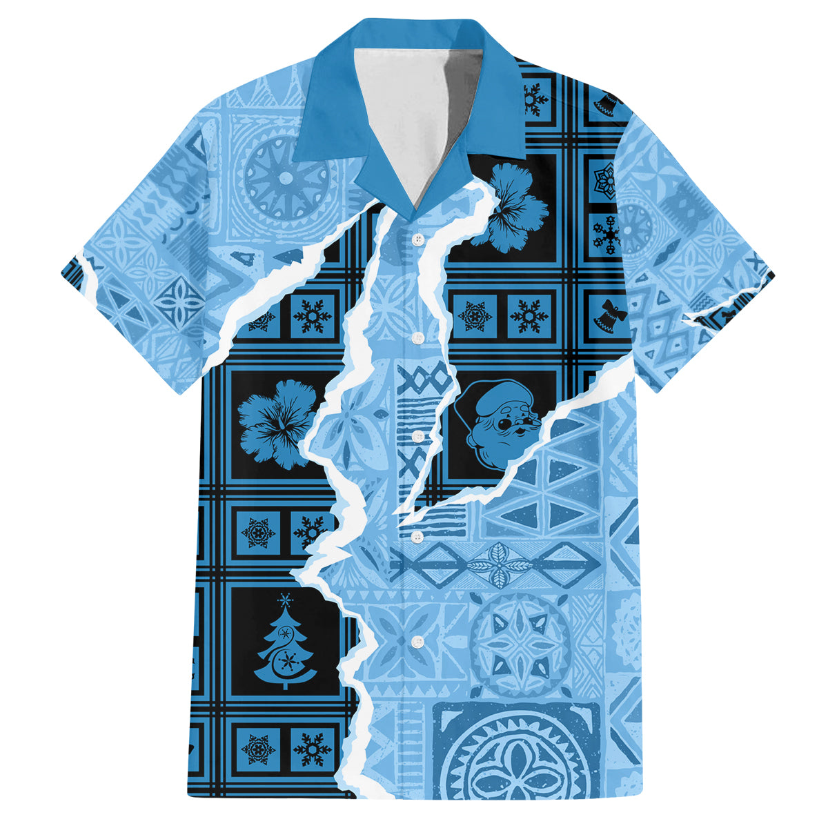 Bula Fiji Tapa Mix Christmas Family Matching Tank Maxi Dress and Hawaiian Shirt Vintage Style - Wonder Print Shop