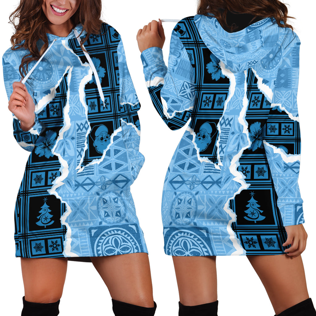 Bula Fiji Tapa Mix Christmas Hoodie Dress Vintage Style - Wonder Print Shop