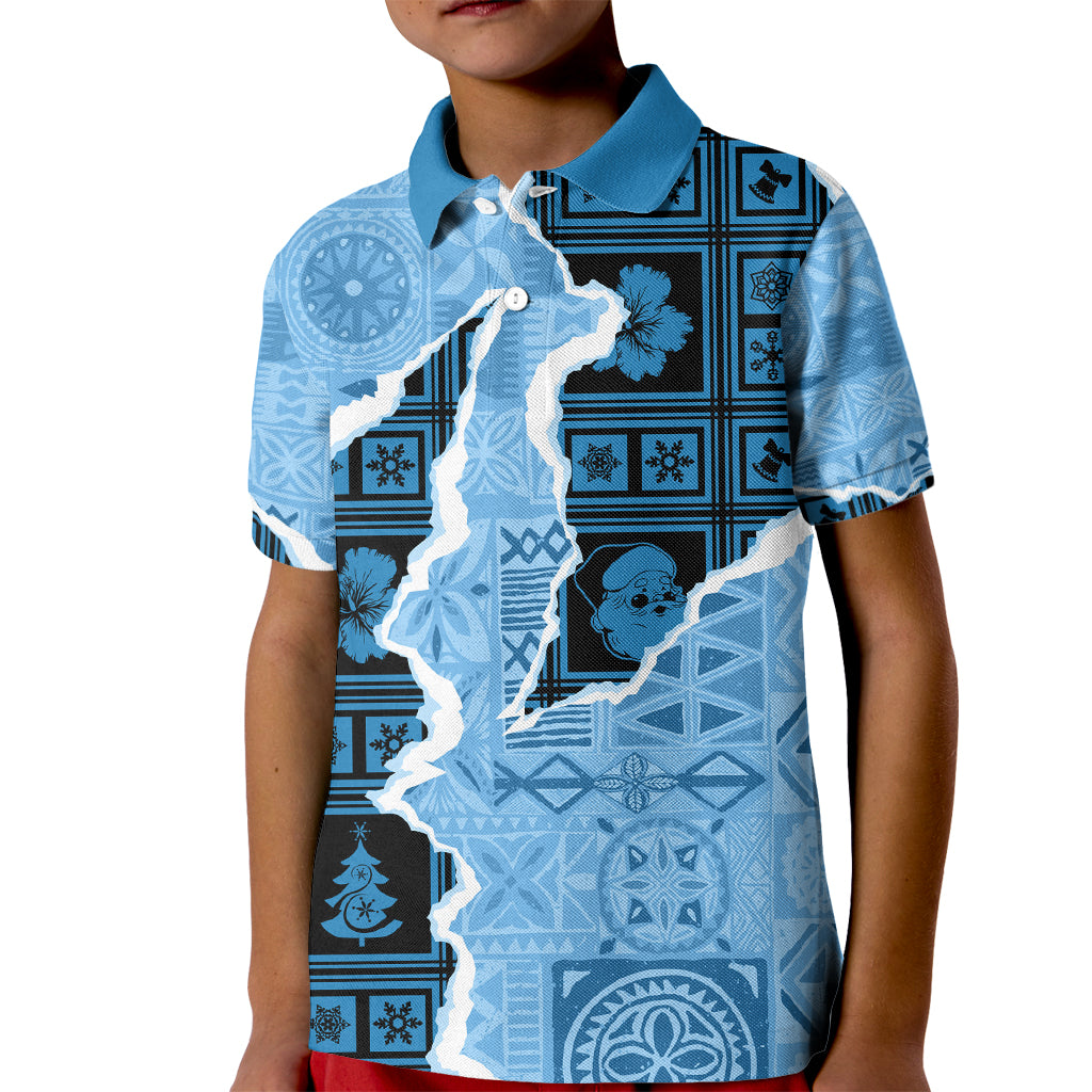 Bula Fiji Tapa Mix Christmas Kid Polo Shirt Vintage Style - Wonder Print Shop