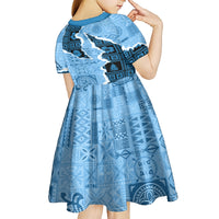 Bula Fiji Tapa Mix Christmas Kid Short Sleeve Dress Vintage Style - Wonder Print Shop