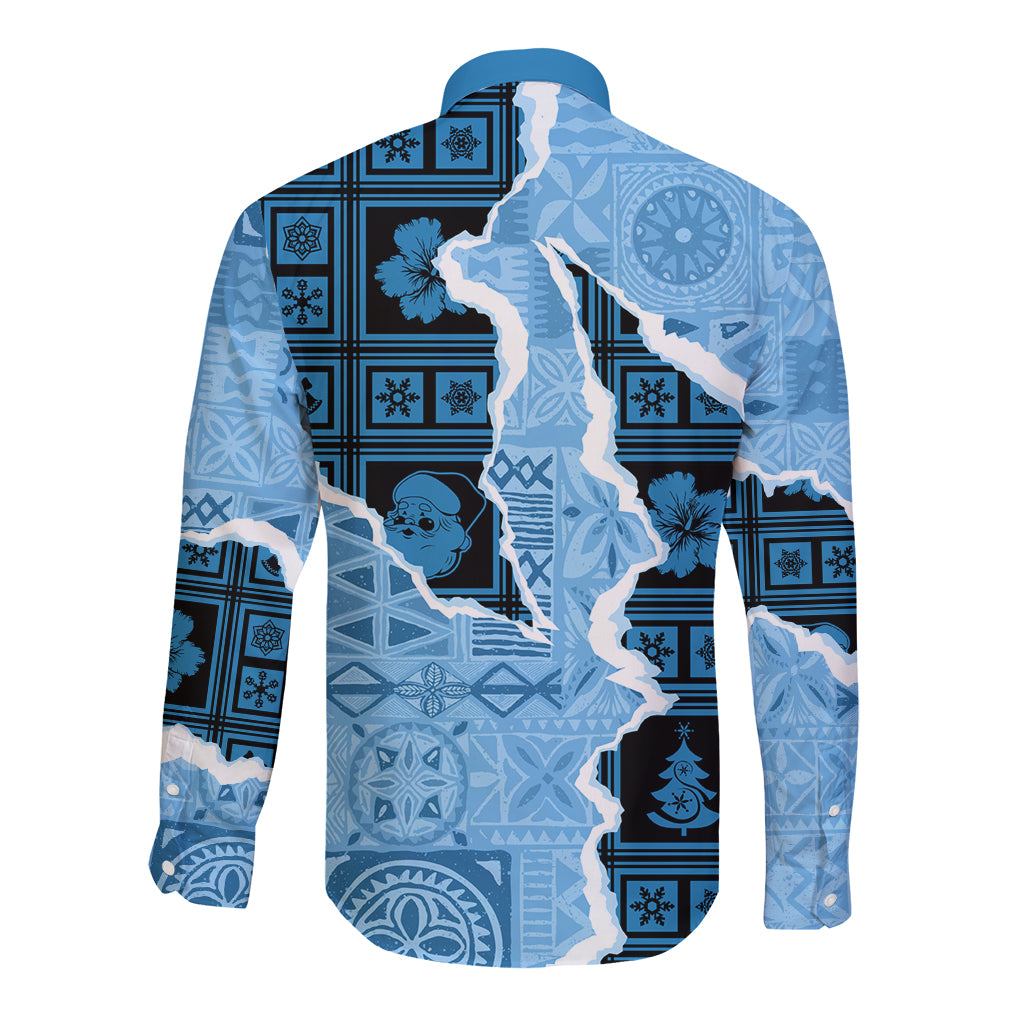 Bula Fiji Tapa Mix Christmas Long Sleeve Button Shirt Vintage Style - Wonder Print Shop