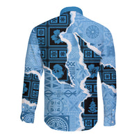 Bula Fiji Tapa Mix Christmas Long Sleeve Button Shirt Vintage Style - Wonder Print Shop