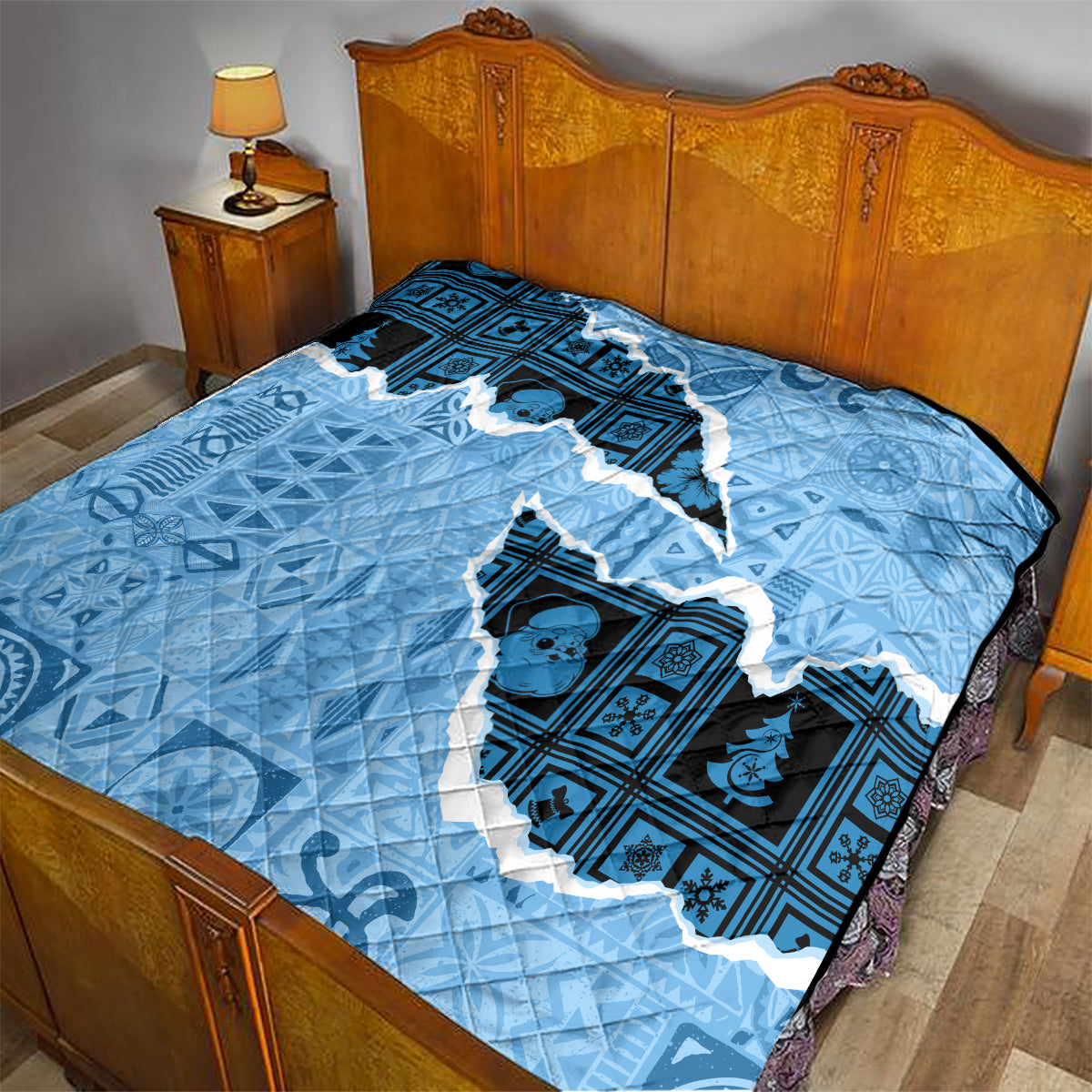 Bula Fiji Tapa Mix Christmas Quilt Vintage Style - Wonder Print Shop