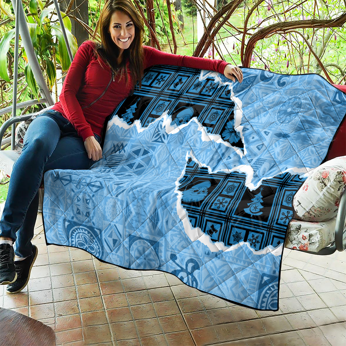 Bula Fiji Tapa Mix Christmas Quilt Vintage Style - Wonder Print Shop