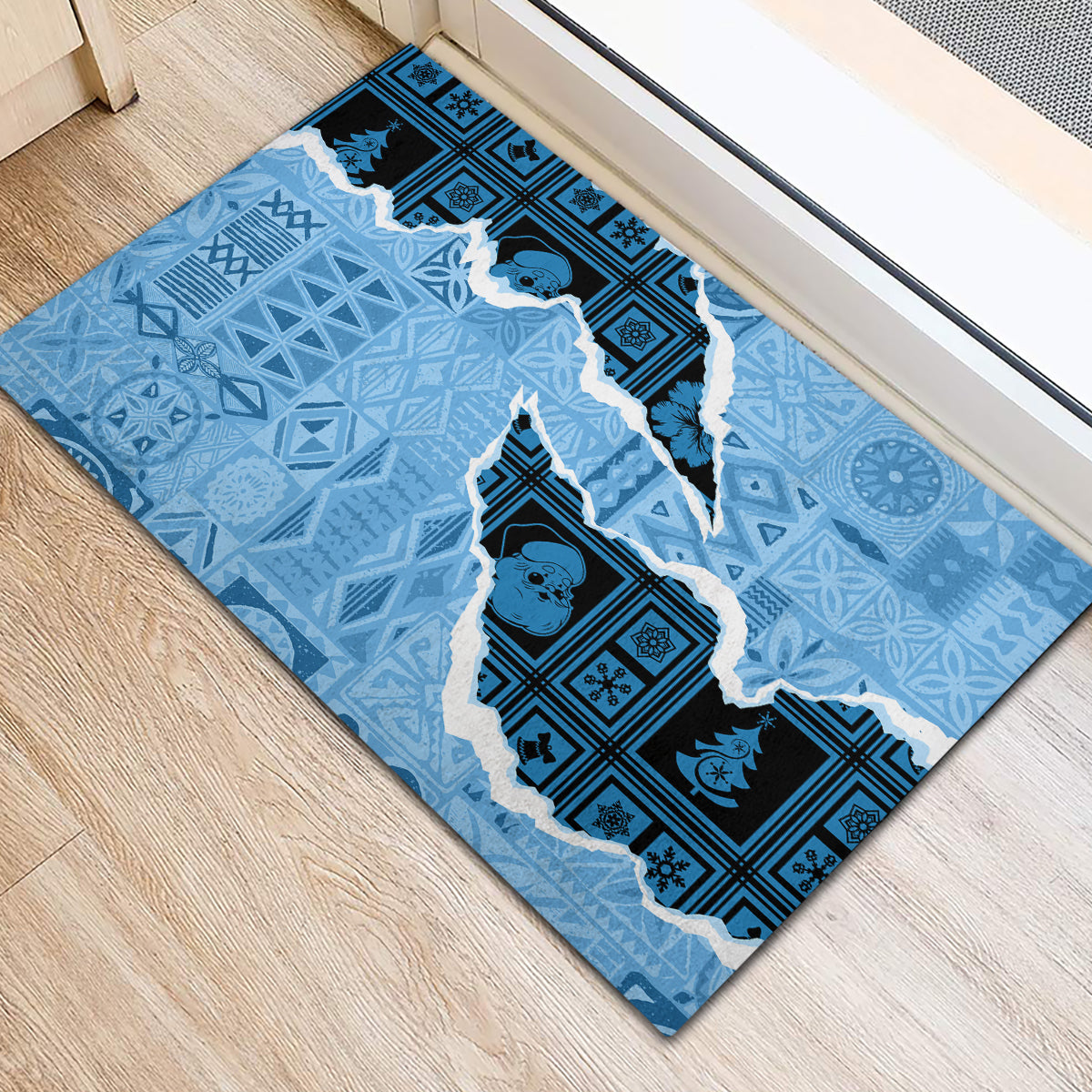 Bula Fiji Tapa Mix Christmas Rubber Doormat Vintage Style - Wonder Print Shop