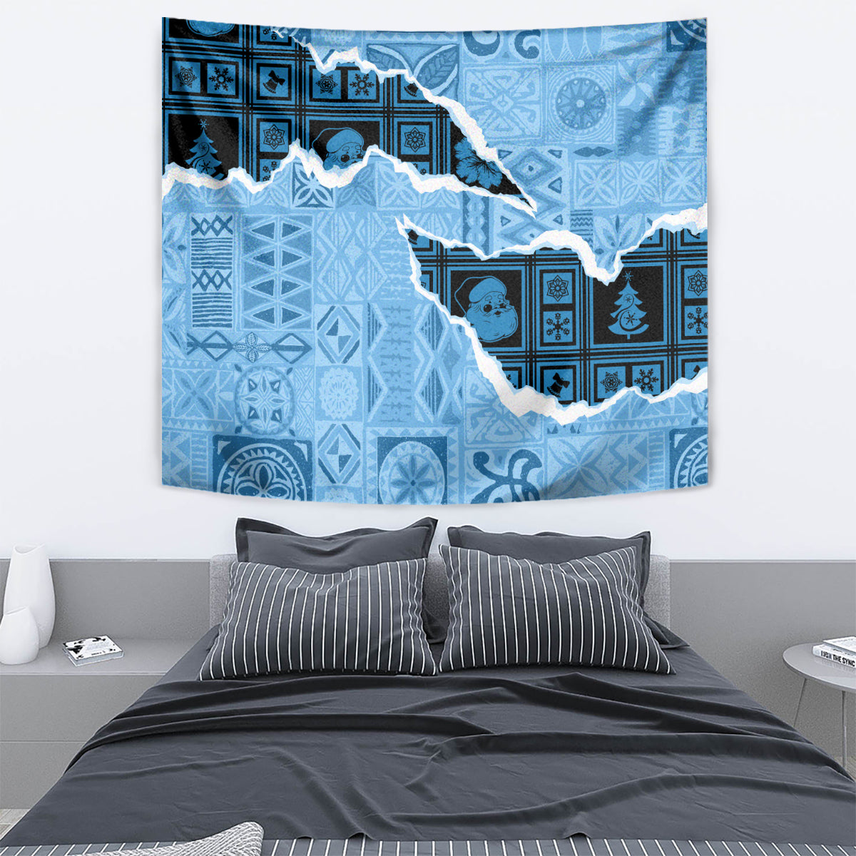 Bula Fiji Tapa Mix Christmas Tapestry Vintage Style - Wonder Print Shop