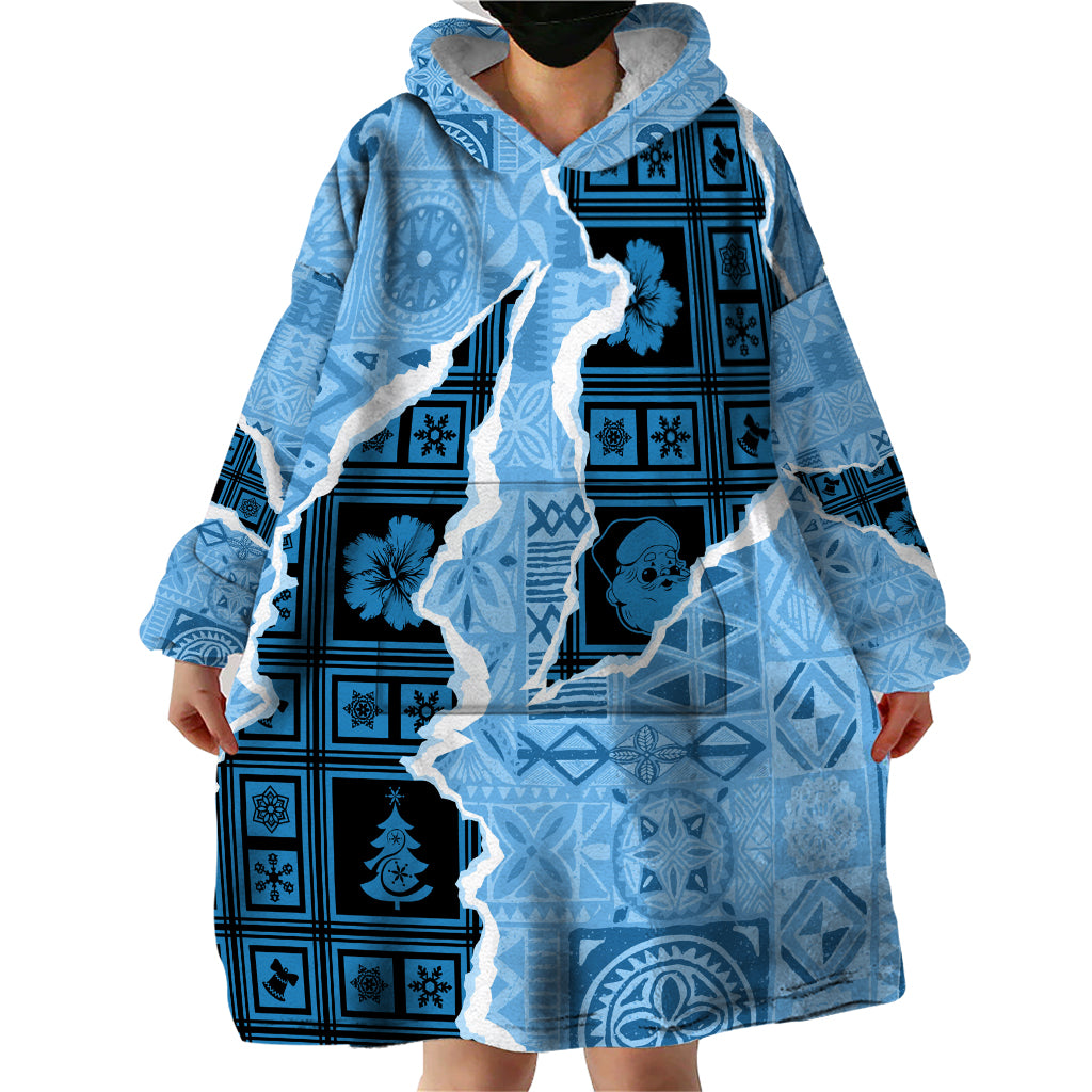 Bula Fiji Tapa Mix Christmas Wearable Blanket Hoodie Vintage Style - Wonder Print Shop