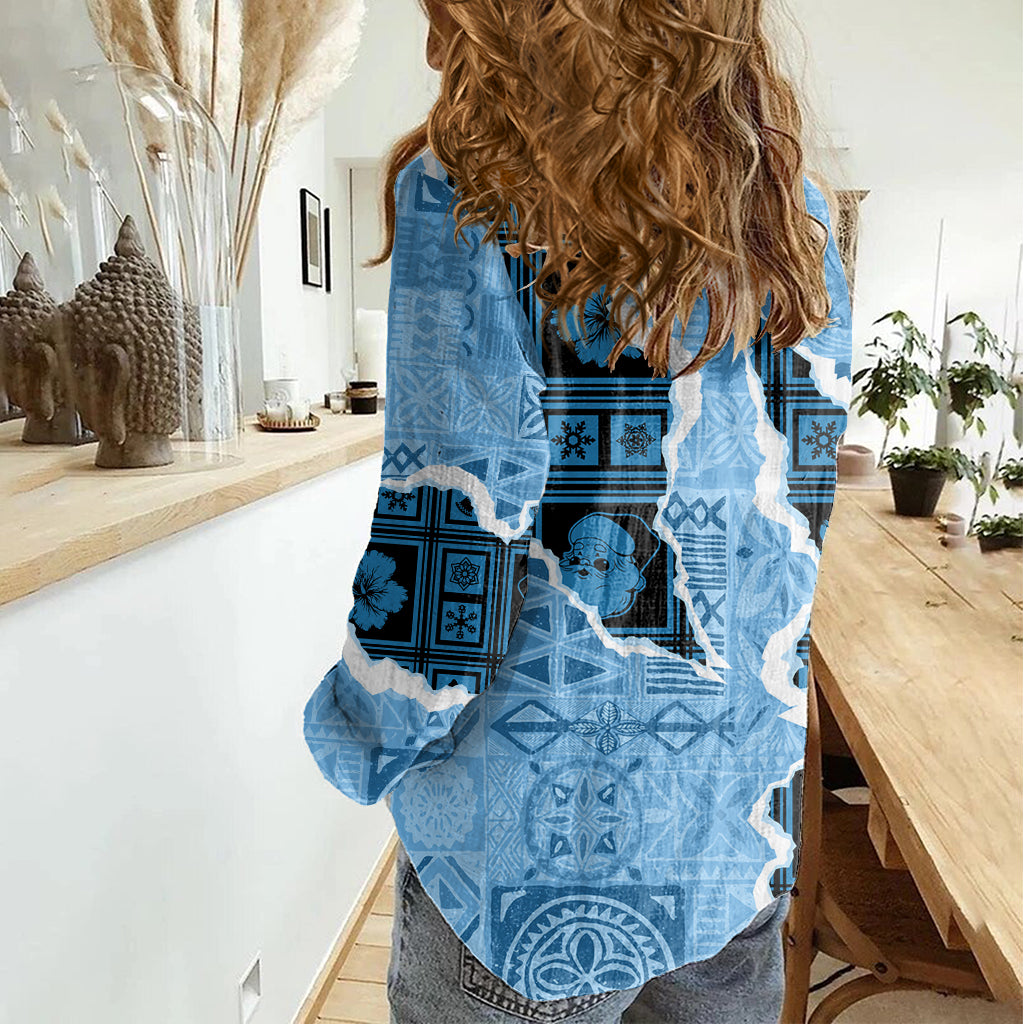 Bula Fiji Tapa Mix Christmas Women Casual Shirt Vintage Style - Wonder Print Shop