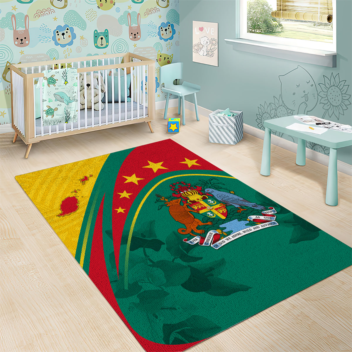 Grenada Area Rug Stars and Bougainvillea LT7 - Wonder Print Shop