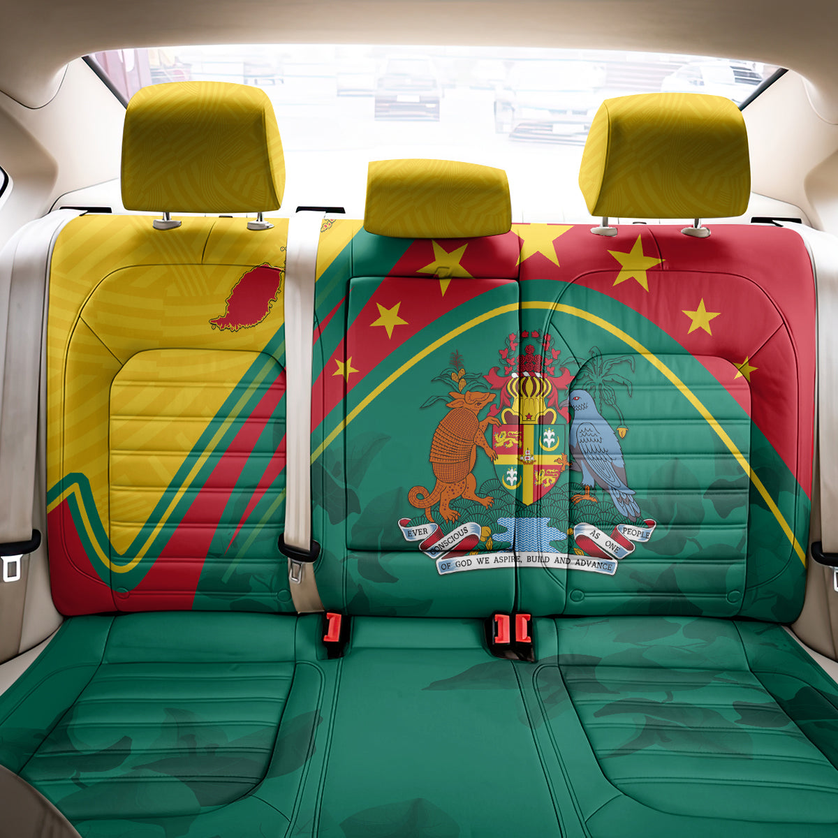 Grenada Back Car Seat Cover Stars and Bougainvillea LT7 - Wonder Print Shop