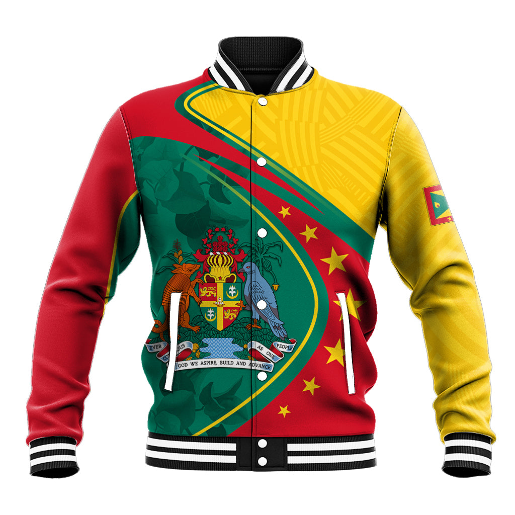 Grenada Baseball Jacket Stars and Bougainvillea LT7 - Wonder Print Shop