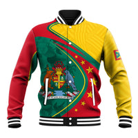 Grenada Baseball Jacket Stars and Bougainvillea LT7 - Wonder Print Shop
