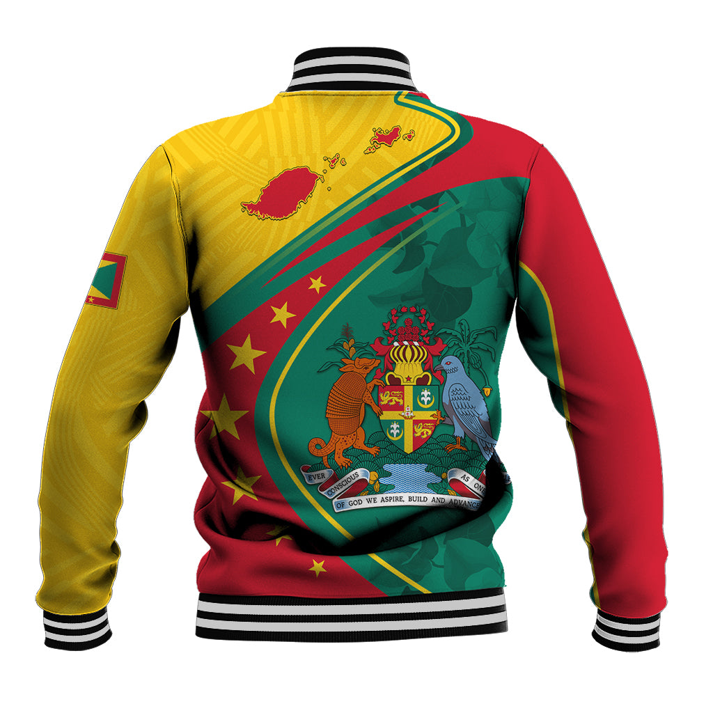 Grenada Baseball Jacket Stars and Bougainvillea LT7 - Wonder Print Shop