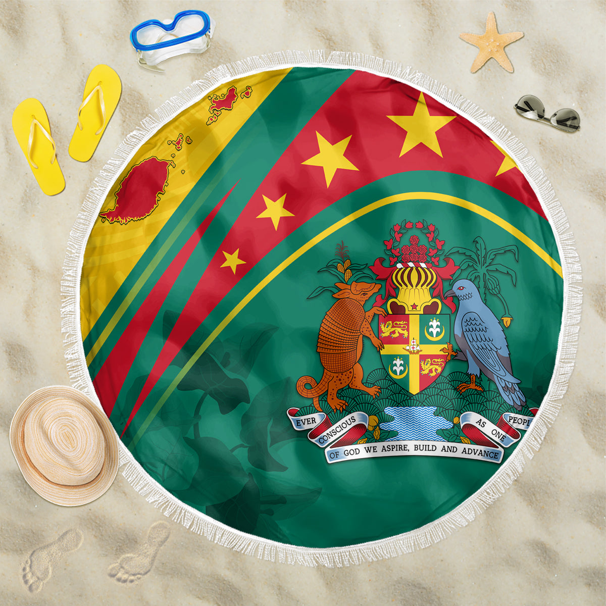 Grenada Beach Blanket Stars and Bougainvillea LT7 - Wonder Print Shop