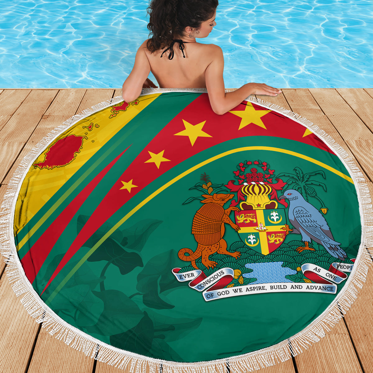 Grenada Beach Blanket Stars and Bougainvillea LT7 - Wonder Print Shop