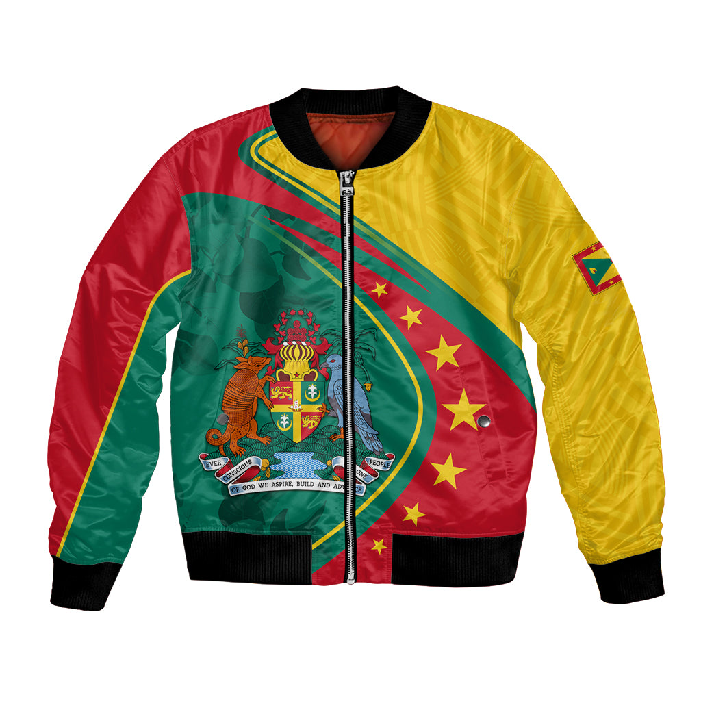 Grenada Bomber Jacket Stars and Bougainvillea LT7 - Wonder Print Shop