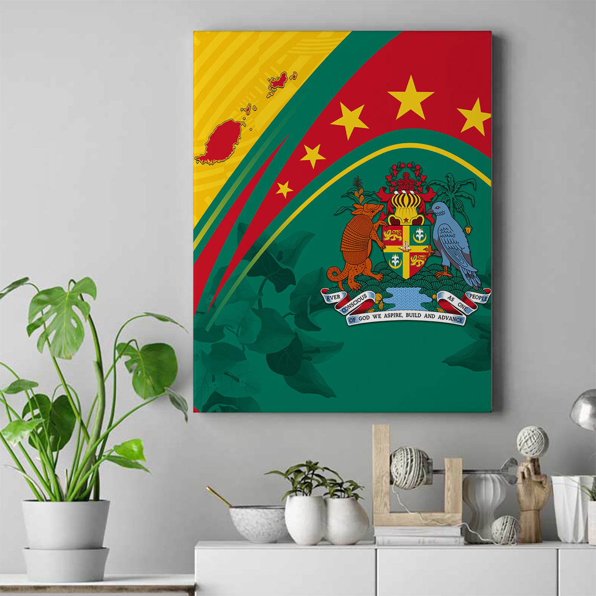 Grenada Canvas Wall Art Stars and Bougainvillea LT7 - Wonder Print Shop