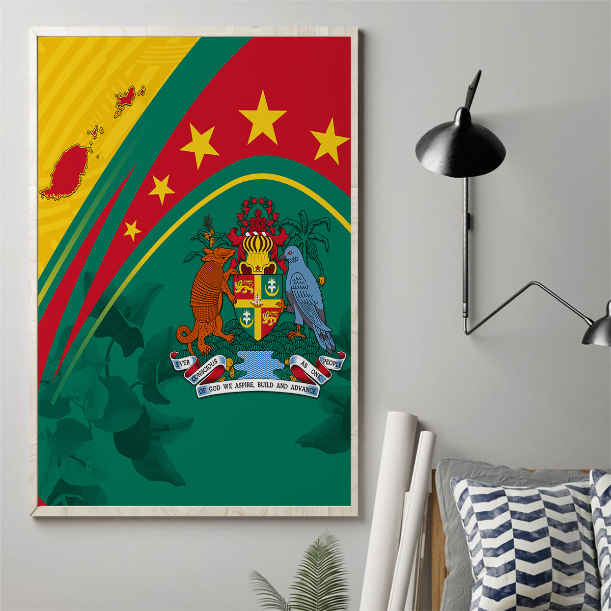 Grenada Canvas Wall Art Stars and Bougainvillea LT7 - Wonder Print Shop