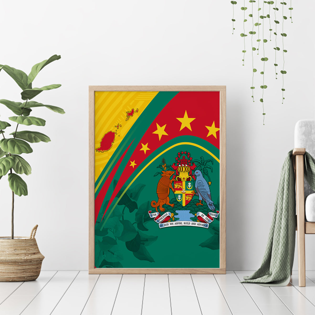 Grenada Canvas Wall Art Stars and Bougainvillea LT7 - Wonder Print Shop