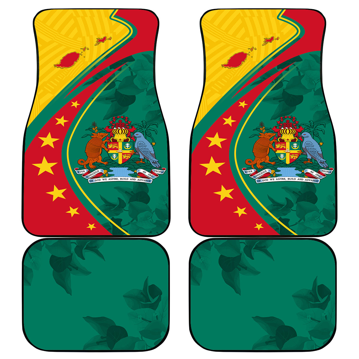 Grenada Car Mats Stars and Bougainvillea LT7 - Wonder Print Shop