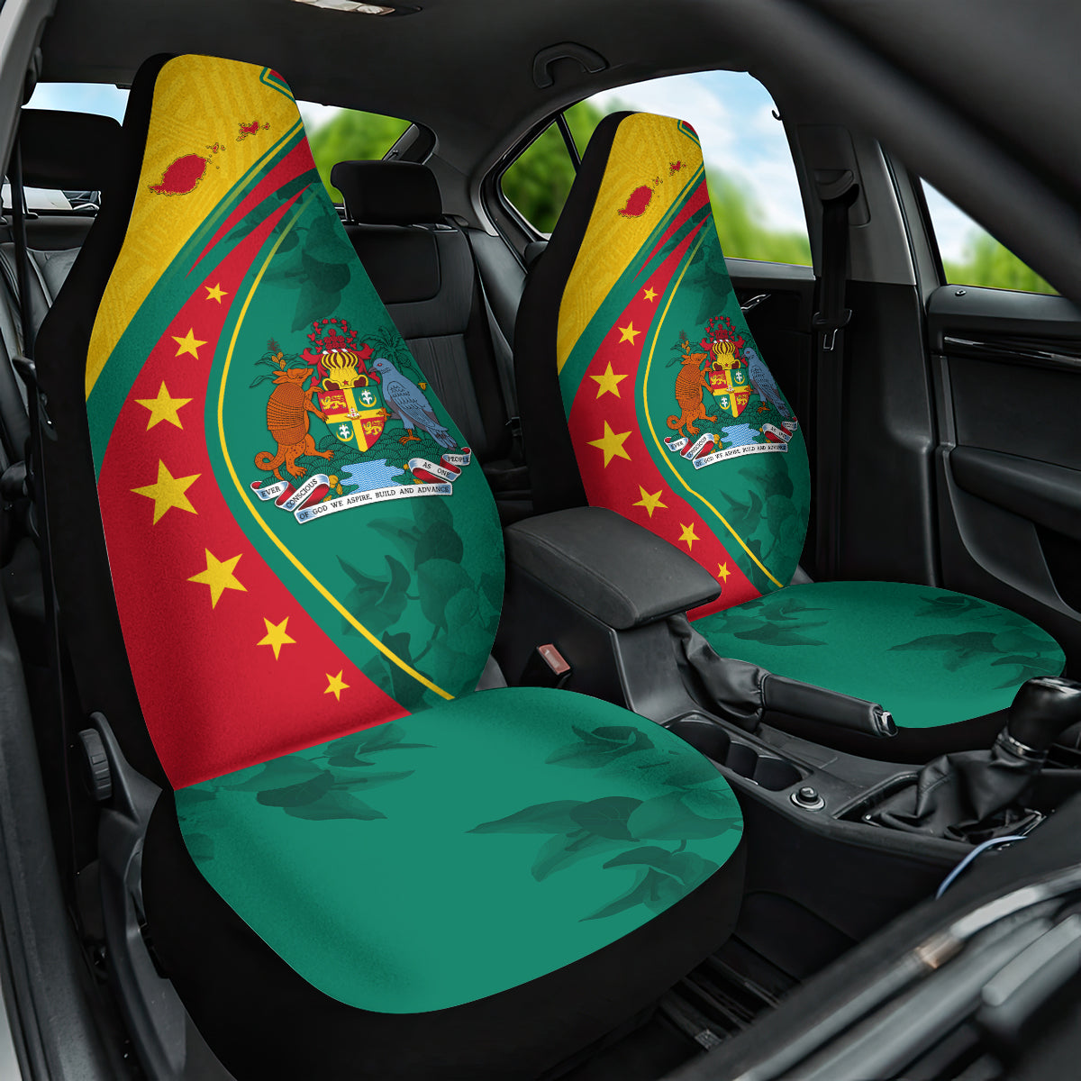 Grenada Car Seat Cover Stars and Bougainvillea LT7 - Wonder Print Shop