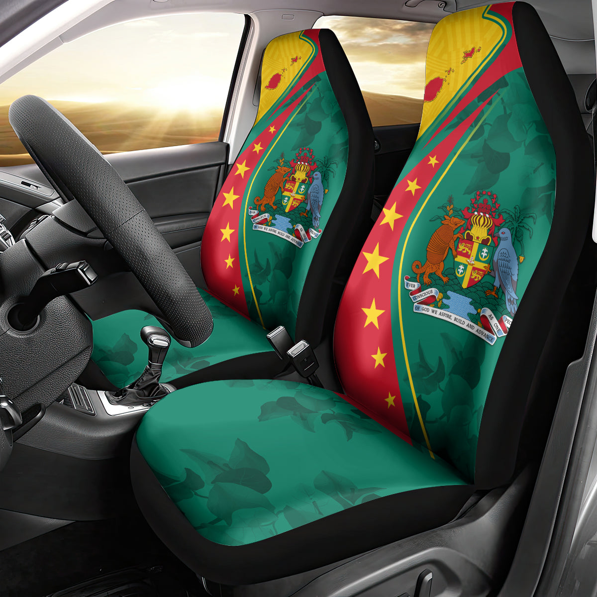 Grenada Car Seat Cover Stars and Bougainvillea LT7 - Wonder Print Shop