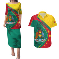 Grenada Couples Matching Puletasi and Hawaiian Shirt Stars and Bougainvillea LT7 - Wonder Print Shop