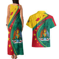 Grenada Couples Matching Tank Maxi Dress and Hawaiian Shirt Stars and Bougainvillea LT7 - Wonder Print Shop