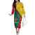 Grenada Family Matching Off Shoulder Long Sleeve Dress and Hawaiian Shirt Stars and Bougainvillea - Wonder Print Shop