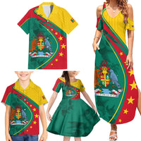 Grenada Family Matching Summer Maxi Dress and Hawaiian Shirt Stars and Bougainvillea - Wonder Print Shop