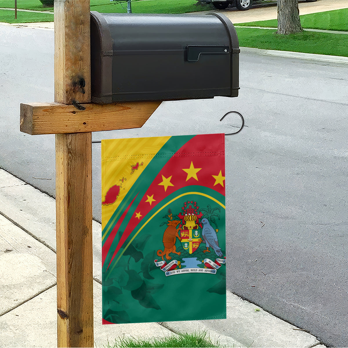 Grenada Garden Flag Stars and Bougainvillea - Wonder Print Shop