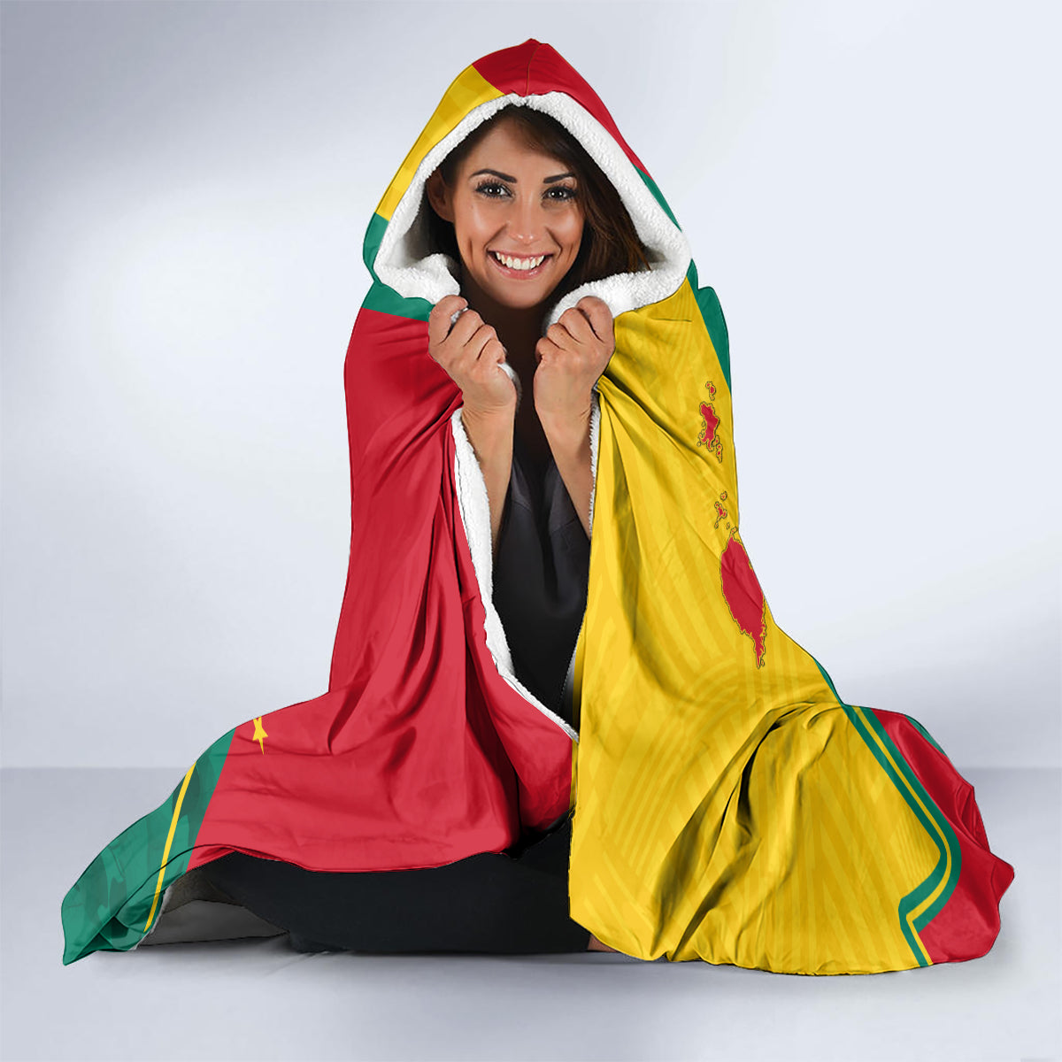 Grenada Hooded Blanket Stars and Bougainvillea