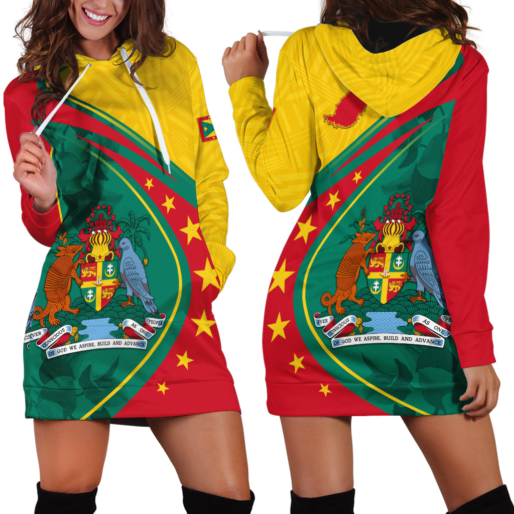 Grenada Hoodie Dress Stars and Bougainvillea - Wonder Print Shop