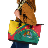 Grenada Leather Tote Bag Stars and Bougainvillea - Wonder Print Shop