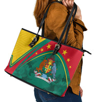 Grenada Leather Tote Bag Stars and Bougainvillea - Wonder Print Shop