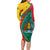 Grenada Long Sleeve Bodycon Dress Stars and Bougainvillea - Wonder Print Shop