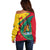 Grenada Off Shoulder Sweater Stars and Bougainvillea - Wonder Print Shop