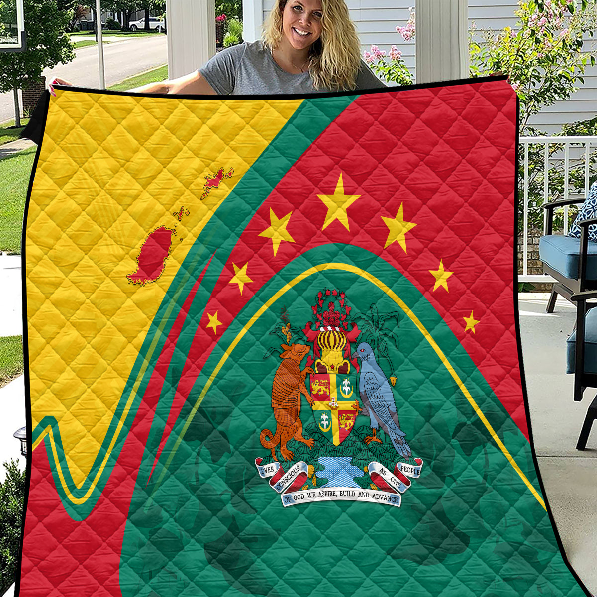 Grenada Quilt Stars and Bougainvillea - Wonder Print Shop