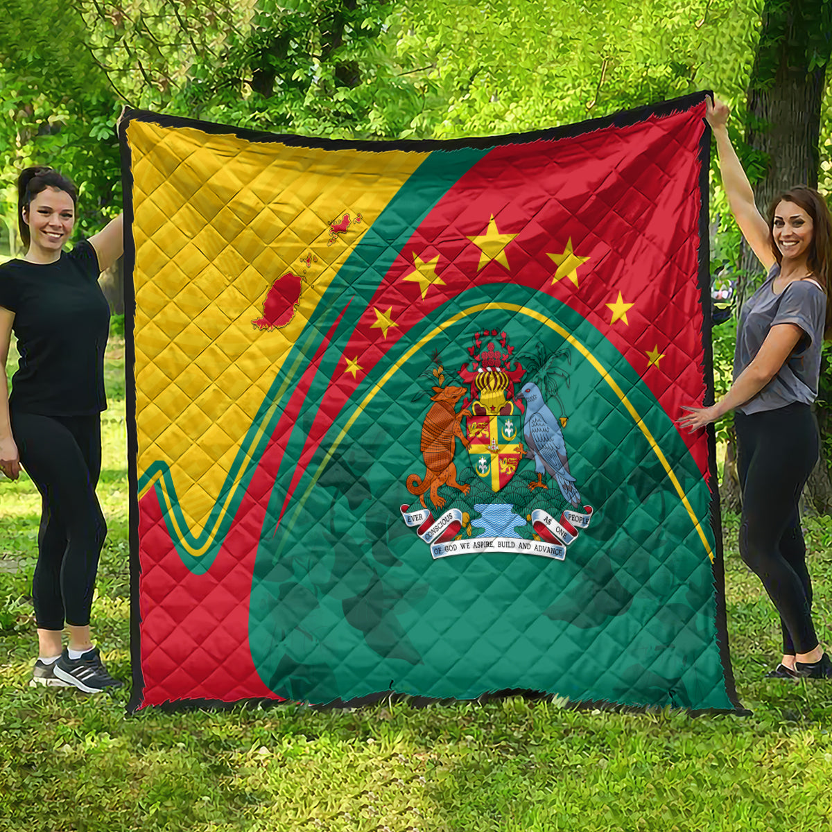 Grenada Quilt Stars and Bougainvillea - Wonder Print Shop