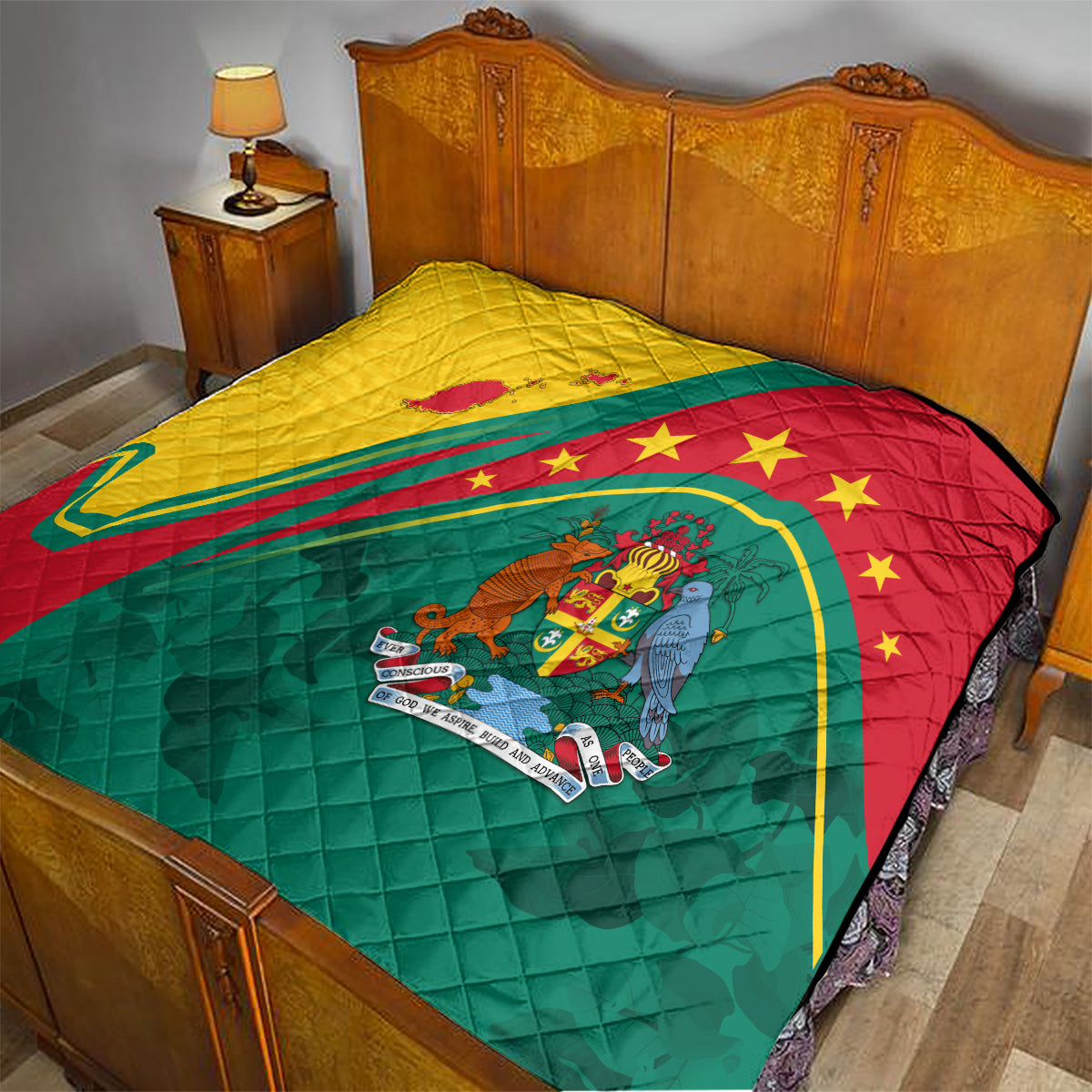 Grenada Quilt Stars and Bougainvillea - Wonder Print Shop