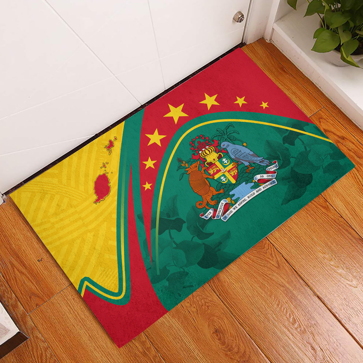 Grenada Rubber Doormat Stars and Bougainvillea - Wonder Print Shop