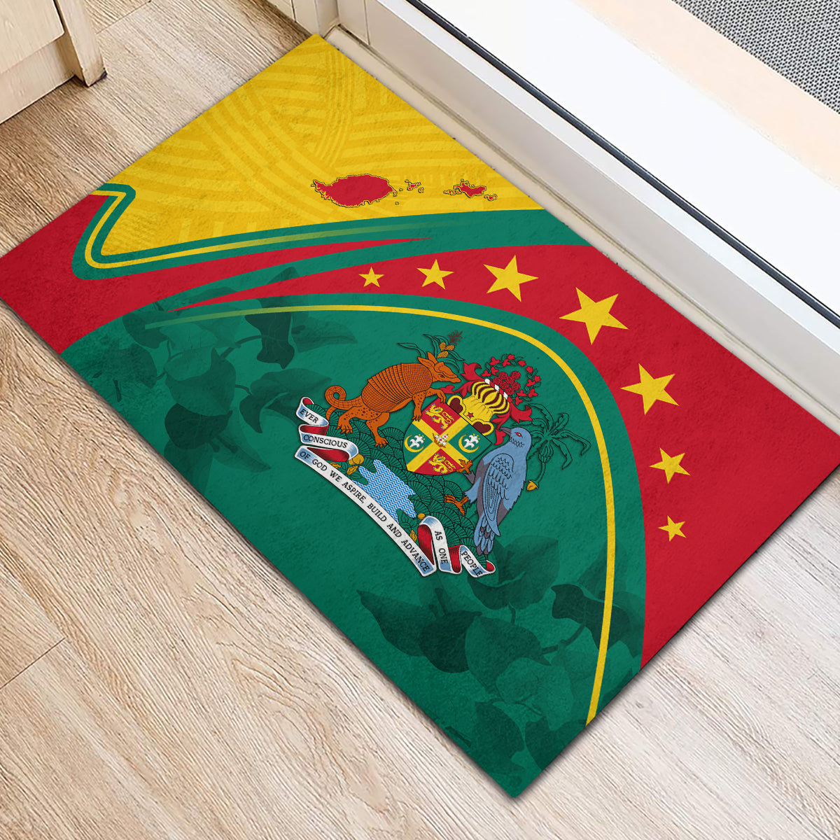 Grenada Rubber Doormat Stars and Bougainvillea - Wonder Print Shop