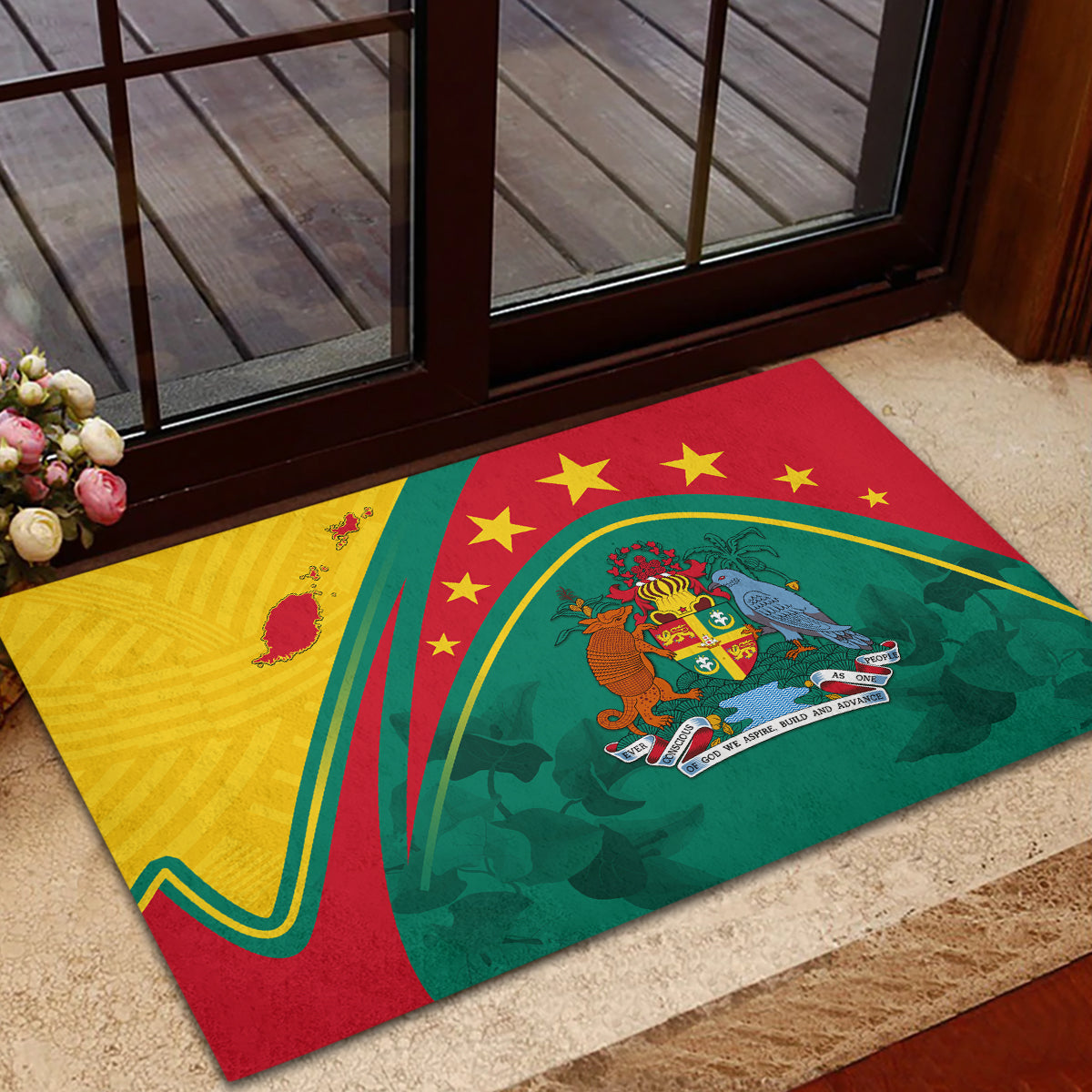 Grenada Rubber Doormat Stars and Bougainvillea - Wonder Print Shop