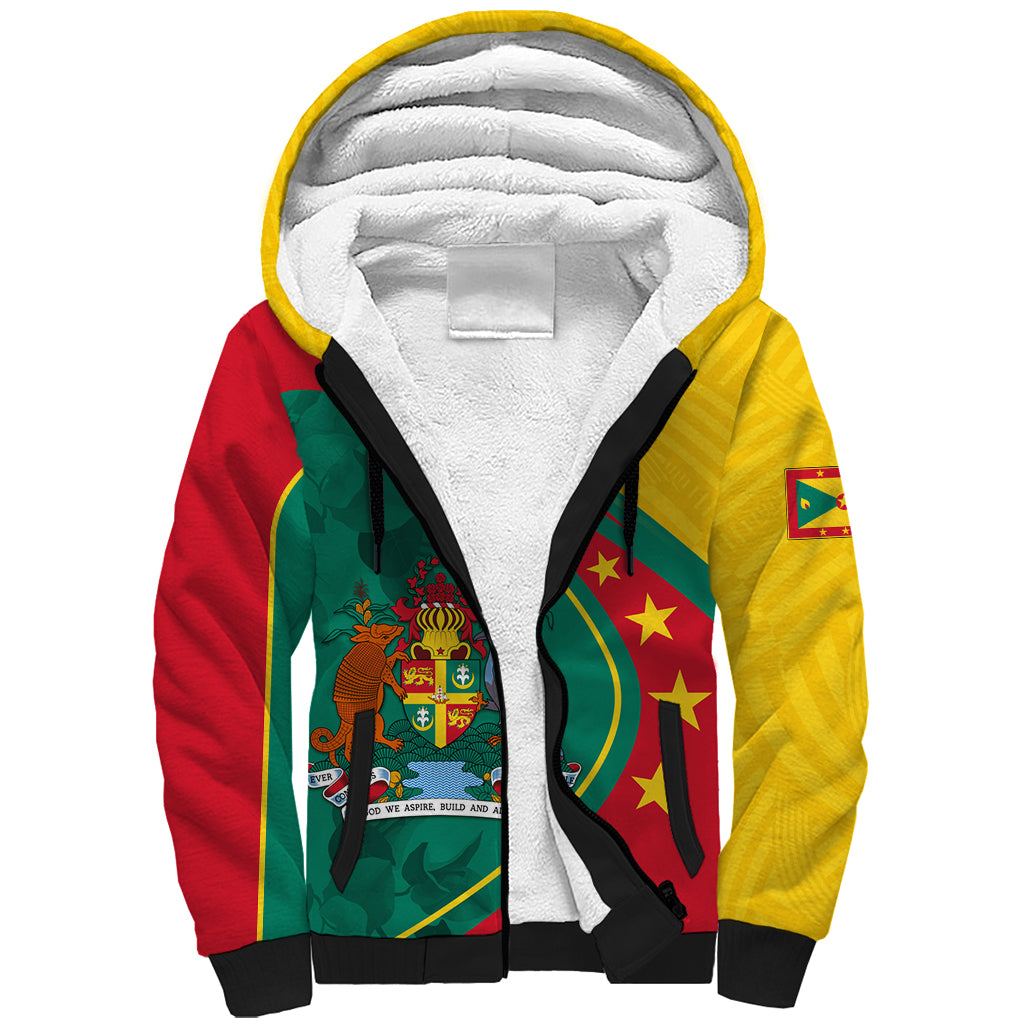 Grenada Sherpa Hoodie Stars and Bougainvillea - Wonder Print Shop