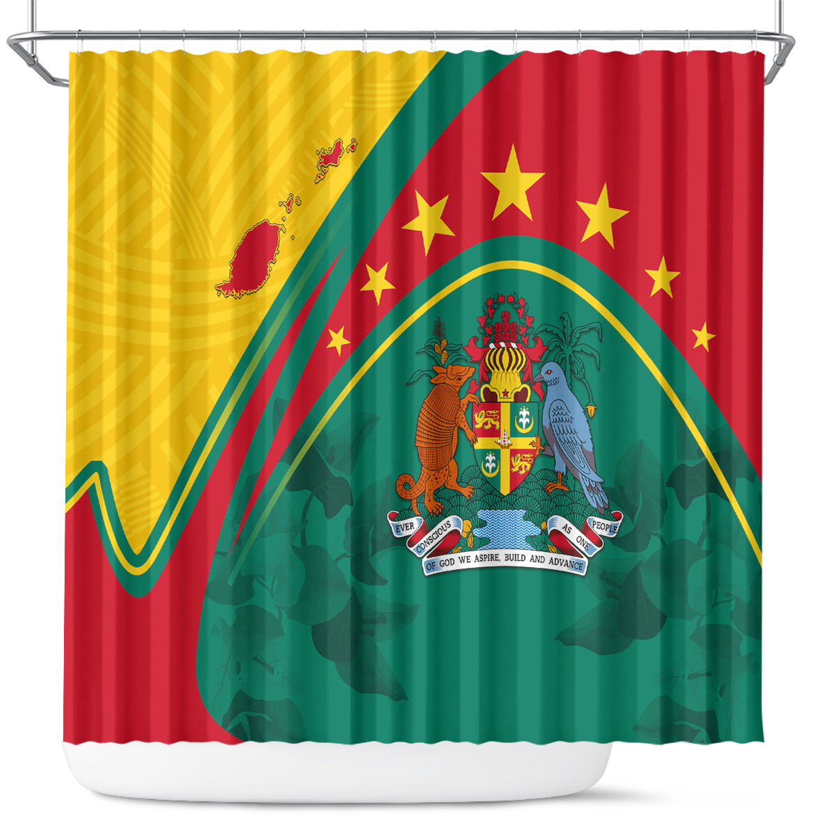 Grenada Shower Curtain Stars and Bougainvillea