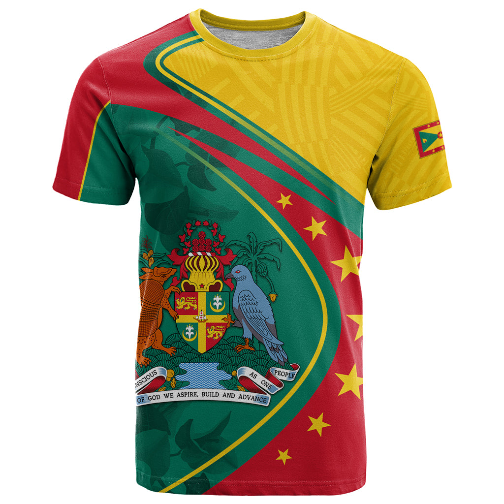 Grenada T Shirt Stars and Bougainvillea - Wonder Print Shop