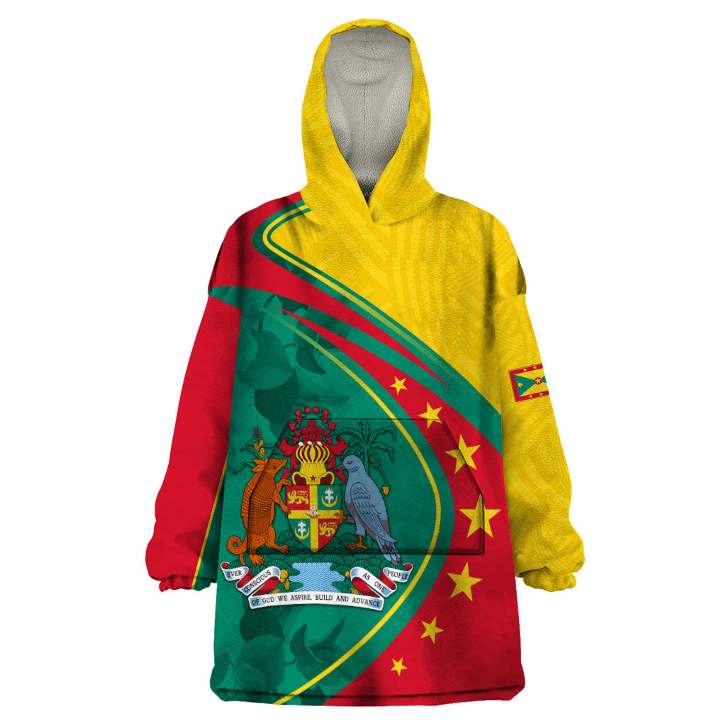Grenada Wearable Blanket Hoodie Stars and Bougainvillea - Wonder Print Shop