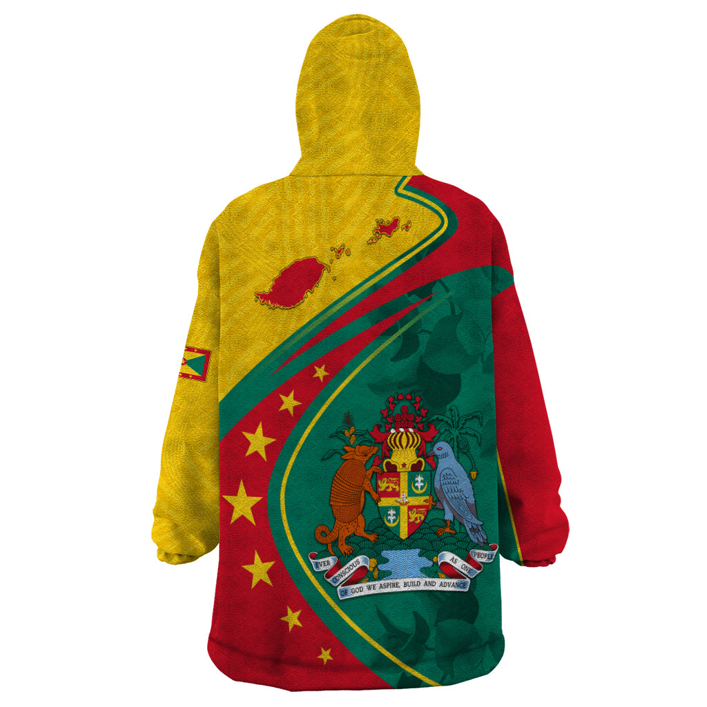 Grenada Wearable Blanket Hoodie Stars and Bougainvillea - Wonder Print Shop