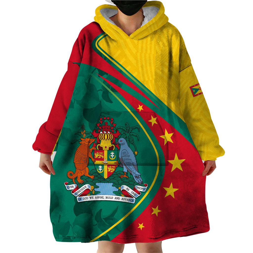 Grenada Wearable Blanket Hoodie Stars and Bougainvillea - Wonder Print Shop